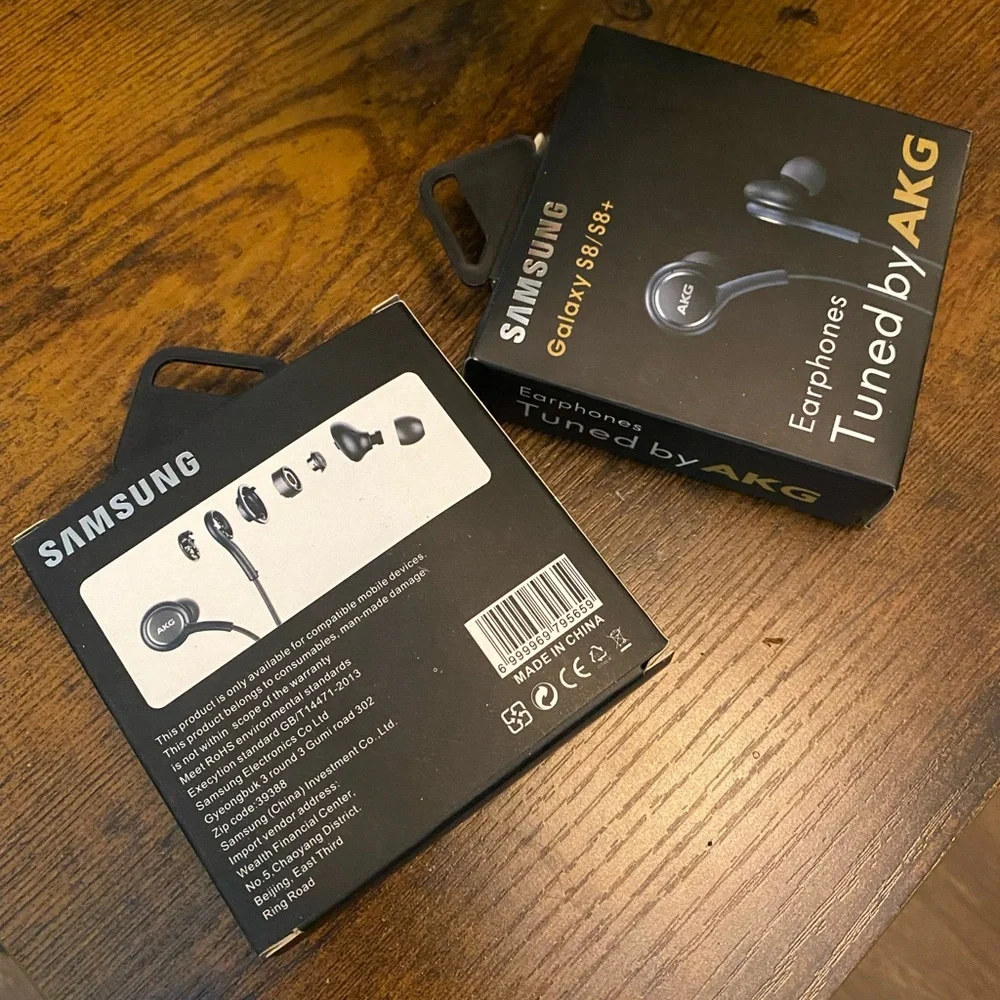 New (2) pack Samsung Galaxy AKG wired 3.5mm Earphones with mic headphones